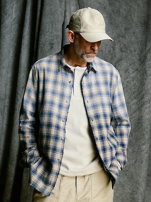 (ͽ���ʡ�9��10������ͽ��/wjk�����֥른��������/aging loose check shirt/fade blue