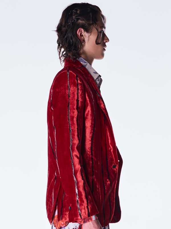 (ͽ���ʡ�10������11������ͽ��/kiryuyrik������奦����奦/TOGE Velvet Peaked Jacket/Red