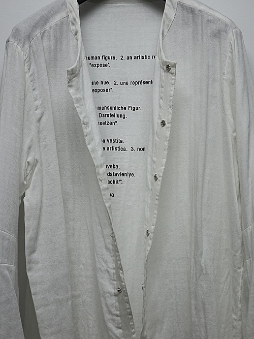 SALE30%OFF/nude:masahiko maruyama ̡:ޥҥޥ/Cotton Double Gauze ROUND NECK REVERSIBLE GAUZE SHIRT/Off White