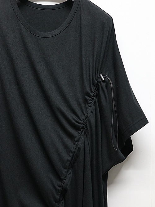 Ground Y饦ɥ磻/C/MO JERSEY DRAWCORD FRENCH SLEEVE T-SHIRT/BLACK