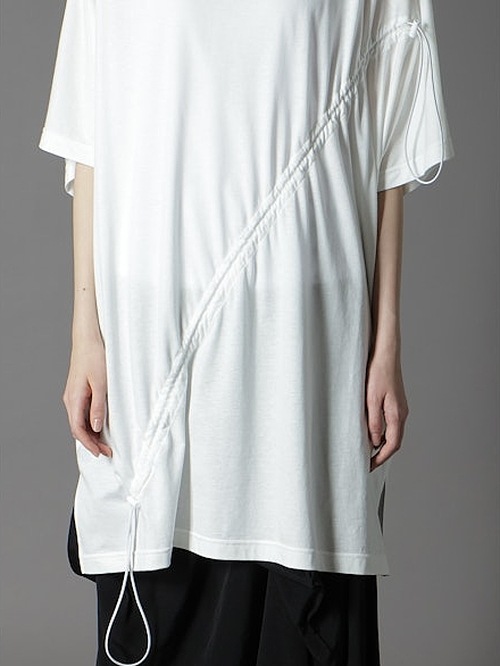 Ground Y饦ɥ磻/C/MO JERSEY DRAWCORD FRENCH SLEEVE T-SHIRT/BLACK