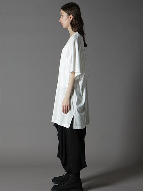 Ground Y饦ɥ磻/C/MO JERSEY DRAWCORD FRENCH SLEEVE T-SHIRT/BLACK