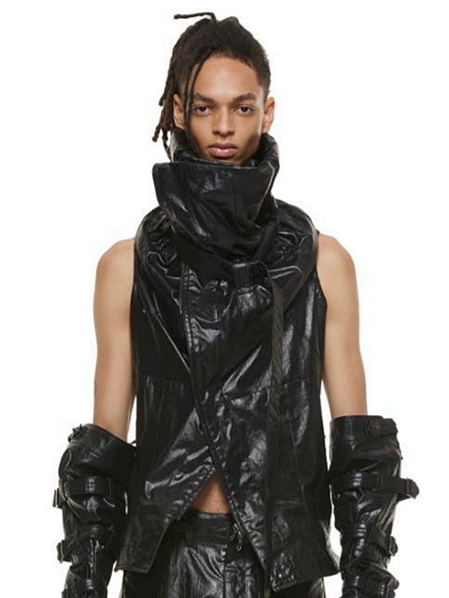 (ͽ����)2��3������ͽ��/JULIUS����ꥦ��/LAMINATED CLOTH VEST2/BLACK��