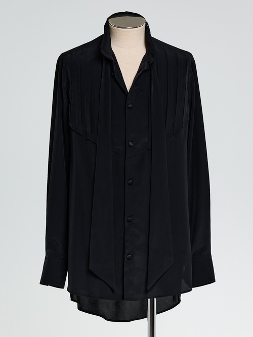 (ͽ���ʡ�2��3������ͽ��/THE ONENESS�������ͥ�/Eco Decine Pin Tuck Ribbon Shirt/Black
