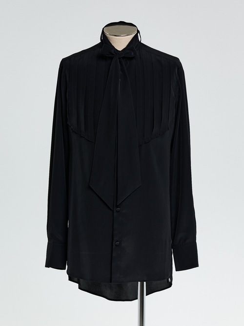 (ͽ���ʡ�2��3������ͽ��/THE ONENESS�������ͥ�/Eco Decine Pin Tuck Ribbon Shirt/Black