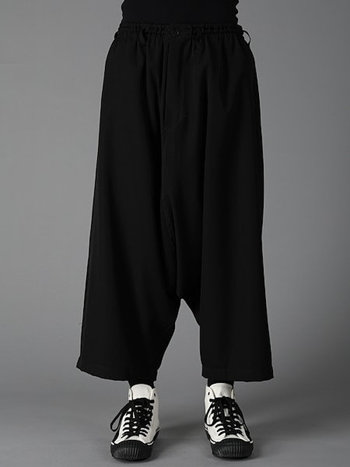 Ground Y�����饦��ɥ磻/W/GABARDINE SAROUEL PANTS/BLACK