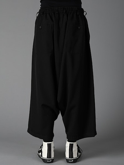 Ground Y�����饦��ɥ磻/W/GABARDINE SAROUEL PANTS/BLACK