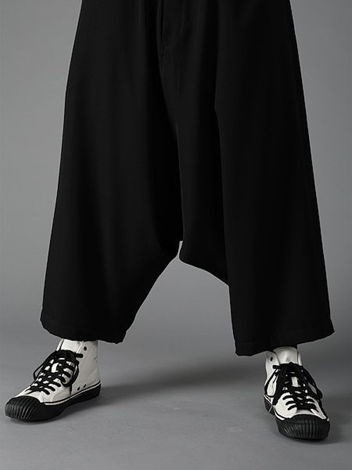 Ground Y�����饦��ɥ磻/W/GABARDINE SAROUEL PANTS/BLACK