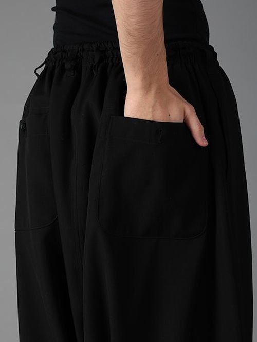 Ground Y�����饦��ɥ磻/W/GABARDINE SAROUEL PANTS/BLACK