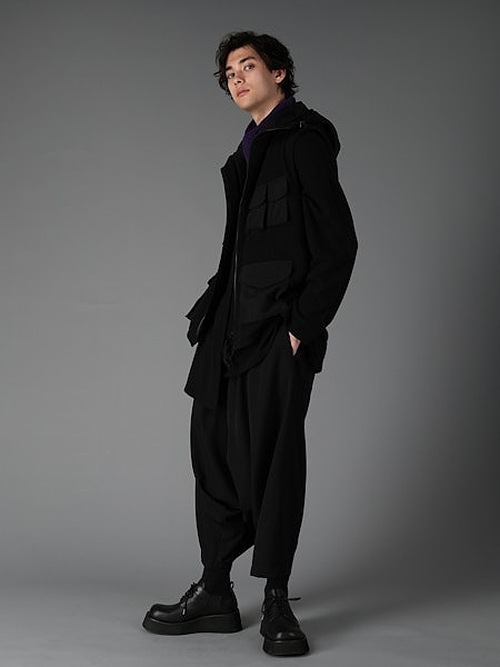 Ground Y�����饦��ɥ磻/W/GABARDINE SAROUEL PANTS/BLACK