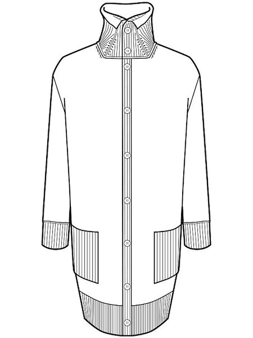 Yohji Yamamoto襦ޥ/7G JERSEY 3G RIB DESIGNED NECK LONG CD/BLACK.