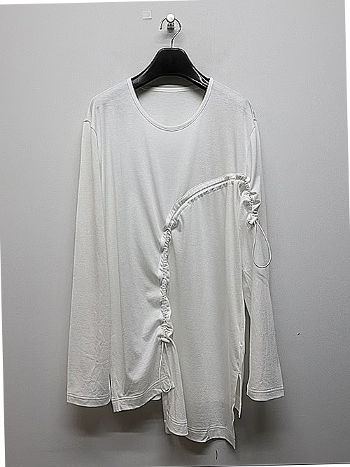 SALE40%OFF/Ground Y�����饦��ɥ磻/C/MO JERSEY CURVED CRAWCORD LONG SLEEVED T-SHIRT/WHITE.