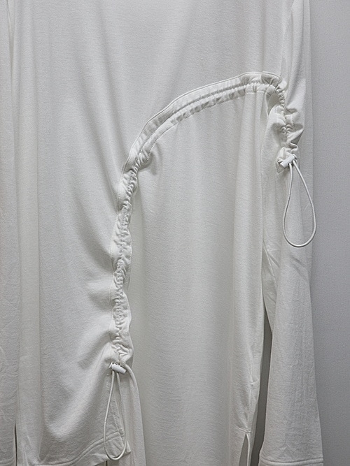 Ground Y�����饦��ɥ磻/C/MO JERSEY CURVED CRAWCORD LONG SLEEVED T-SHIRT/WHITE