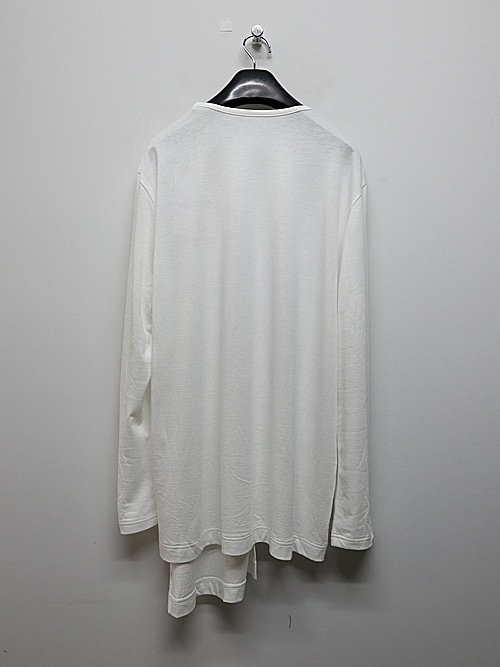 Ground Y�����饦��ɥ磻/C/MO JERSEY CURVED CRAWCORD LONG SLEEVED T-SHIRT/WHITE