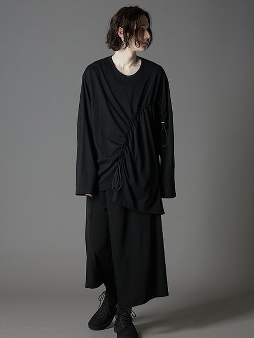 Ground Y�����饦��ɥ磻/C/MO JERSEY CURVED CRAWCORD LONG SLEEVED T-SHIRT/WHITE