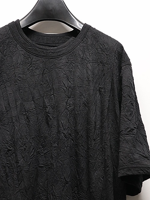 Ground Y�����饦��ɥ磻/CATCH WASHER WRINKLE JERSEY MIX T-SHIRT/BLACK