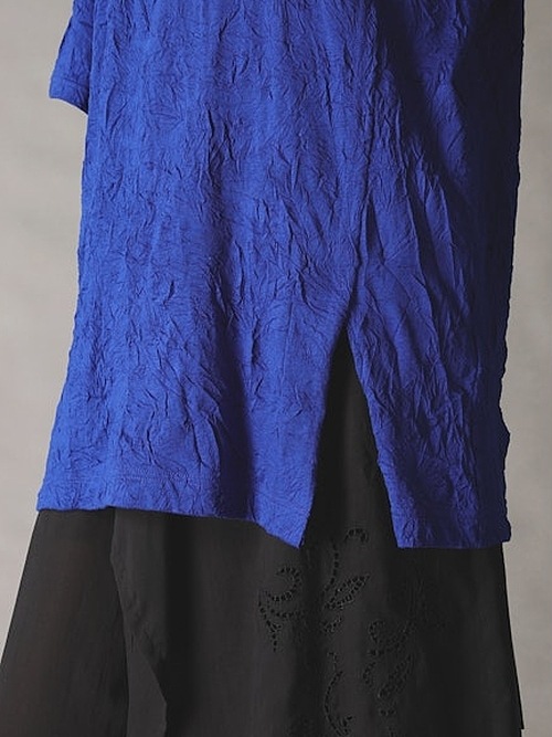 Ground Y�����饦��ɥ磻/CATCH WASHER WRINKLE JERSEY MIX T-SHIRT/BLACK