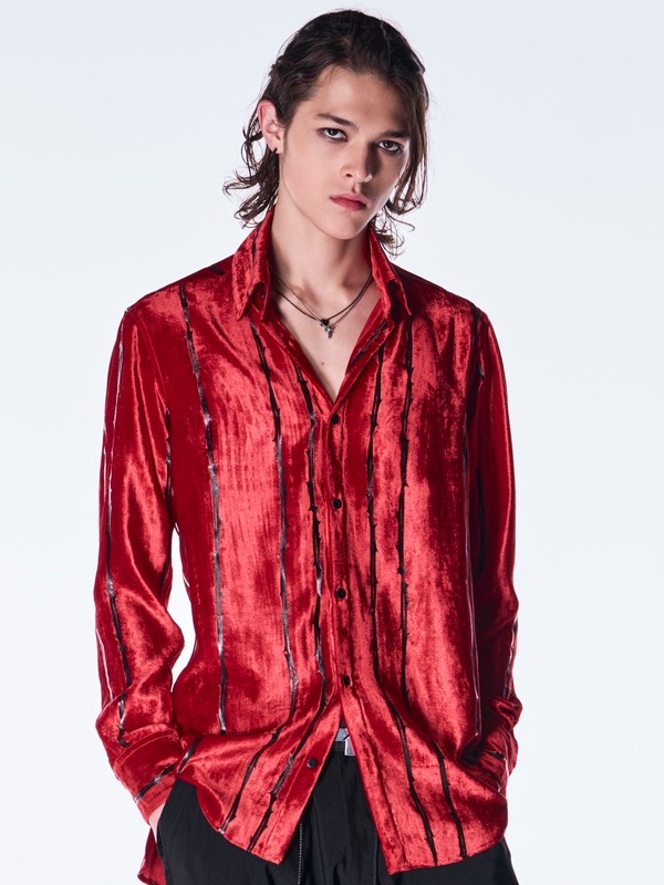 (ͽ���ʡ�10������11������ͽ��/kiryuyrik������奦����奦/TOGE Velvet Shirt/Red