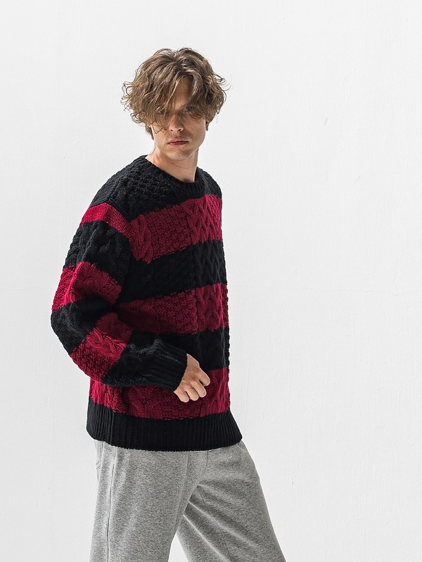 (ͽ���ʡ�11��12������ͽ��/42TH RESOUND CLOTHING���ꥵ����ɥ���������/LOOSE FIT cable law sweater/BKRED