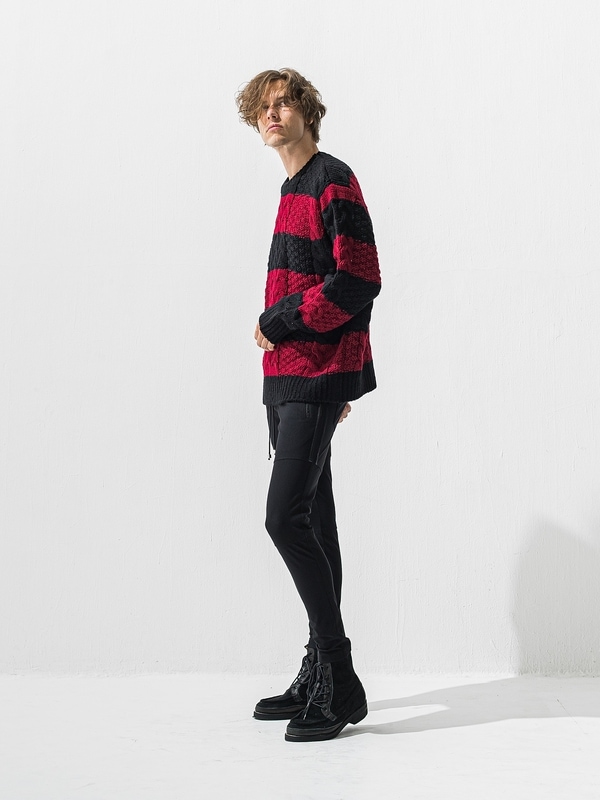 (ͽ���ʡ�11��12������ͽ��/42TH RESOUND CLOTHING���ꥵ����ɥ���������/LOOSE FIT cable law sweater/BKRED