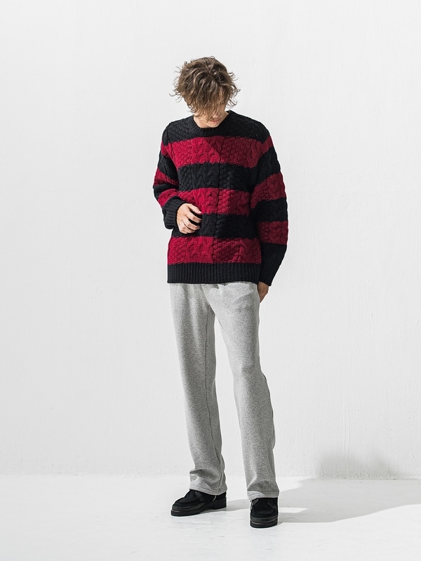 (ͽ���ʡ�11��12������ͽ��/42TH RESOUND CLOTHING���ꥵ����ɥ���������/LOOSE FIT cable law sweater/BKRED