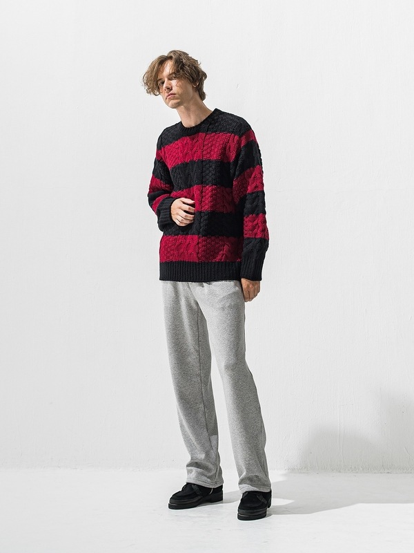 (ͽ���ʡ�11��12������ͽ��/42TH RESOUND CLOTHING���ꥵ����ɥ���������/LOOSE FIT cable law sweater/BKRED
