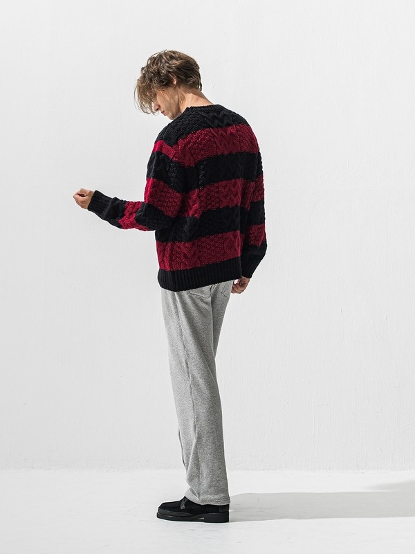 (ͽ���ʡ�11��12������ͽ��/42TH RESOUND CLOTHING���ꥵ����ɥ���������/LOOSE FIT cable law sweater/BKRED