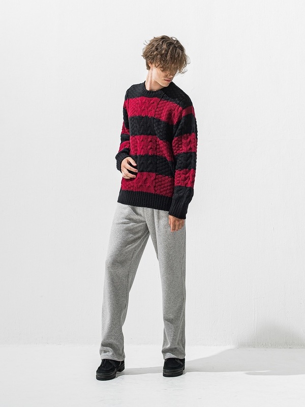 (ͽ���ʡ�11��12������ͽ��/42TH RESOUND CLOTHING���ꥵ����ɥ���������/LOOSE FIT cable law sweater/BKRED