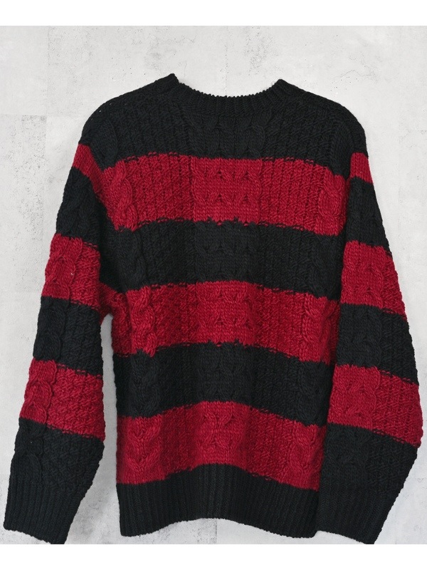 (ͽ���ʡ�11��12������ͽ��/42TH RESOUND CLOTHING���ꥵ����ɥ���������/LOOSE FIT cable law sweater/BKRED