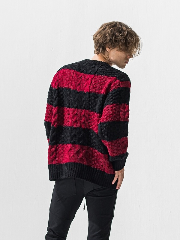 (ͽ���ʡ�11��12������ͽ��/42TH RESOUND CLOTHING���ꥵ����ɥ���������/LOOSE FIT cable law sweater/BKRED