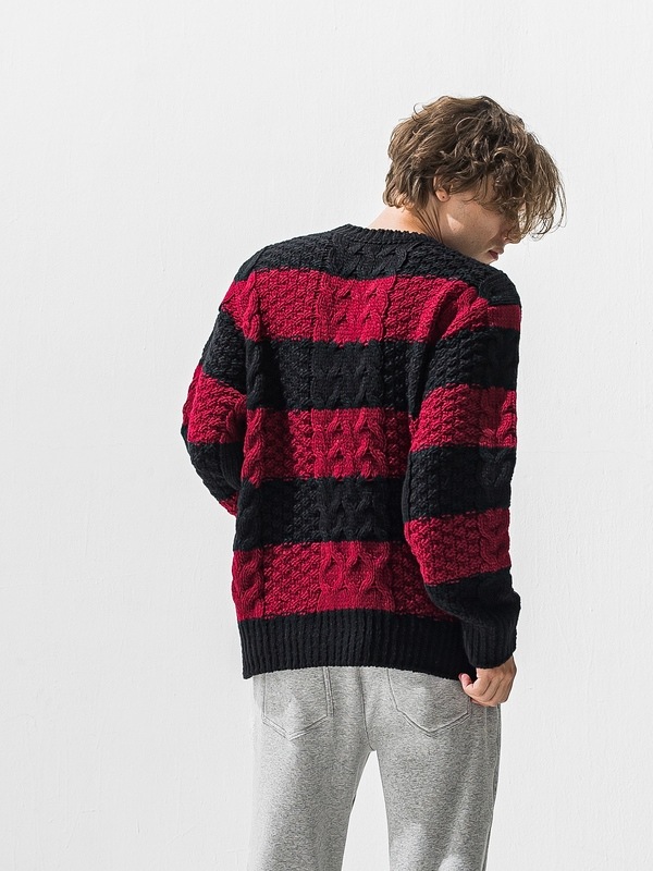 (ͽ���ʡ�11��12������ͽ��/42TH RESOUND CLOTHING���ꥵ����ɥ���������/LOOSE FIT cable law sweater/BKRED