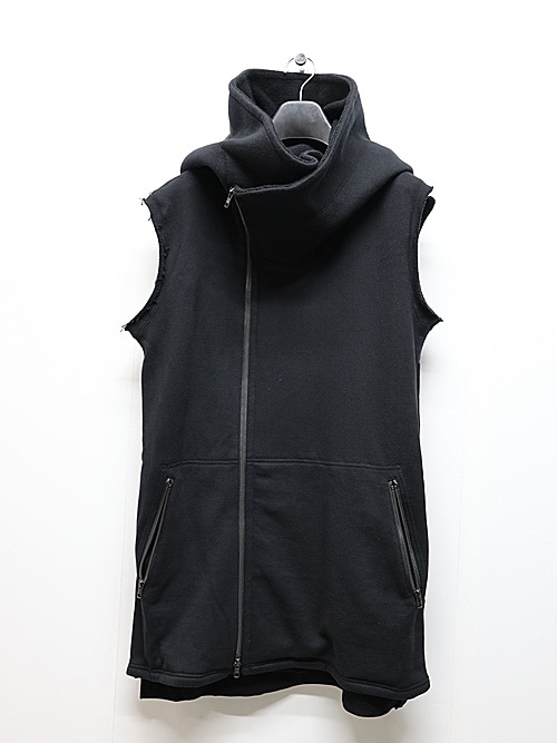 �㴰���nude:masahiko maruyama ���̡���:�ޥ��ҥ��ޥ���/30/7 French Terry OVERSIZED SLEEVELESS HOODIE/Black