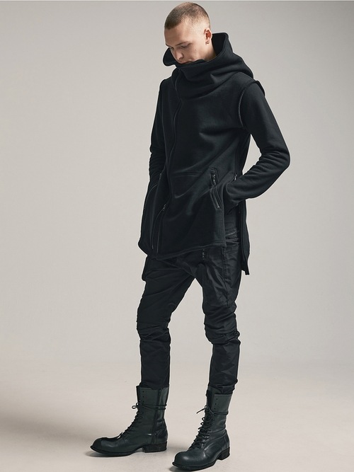 (ͽ)78ͽ/nude:masahiko maruyama ̡:ޥҥޥ/30/7 French Terry OVERSIZED SLEEVELESS HOODIE/Black