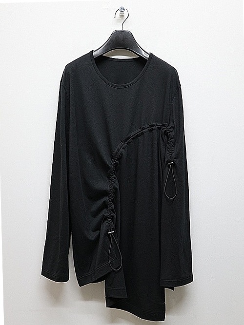 Ground Y�����饦��ɥ磻/C/MO JERSEY CURVED CRAWCORD LONG SLEEVED T-SHIRT/BLACK