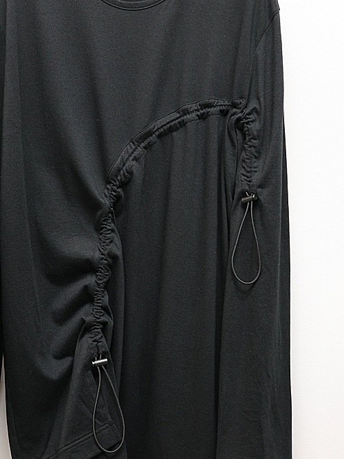 Ground Y�����饦��ɥ磻/C/MO JERSEY CURVED CRAWCORD LONG SLEEVED T-SHIRT/BLACK