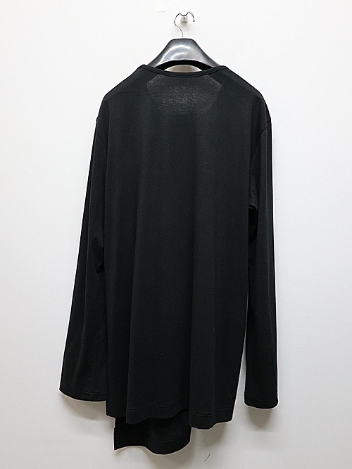 Ground Y�����饦��ɥ磻/C/MO JERSEY CURVED CRAWCORD LONG SLEEVED T-SHIRT/BLACK