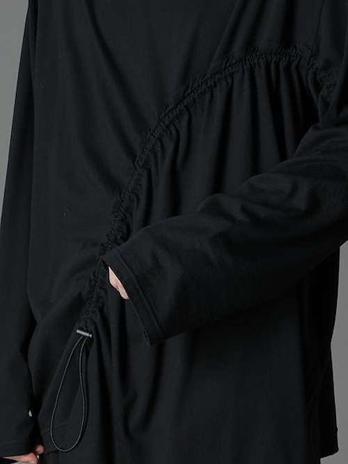 Ground Y�����饦��ɥ磻/C/MO JERSEY CURVED CRAWCORD LONG SLEEVED T-SHIRT/BLACK