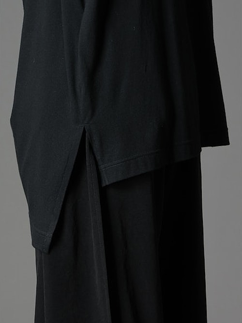 Ground Y�����饦��ɥ磻/C/MO JERSEY CURVED CRAWCORD LONG SLEEVED T-SHIRT/BLACK