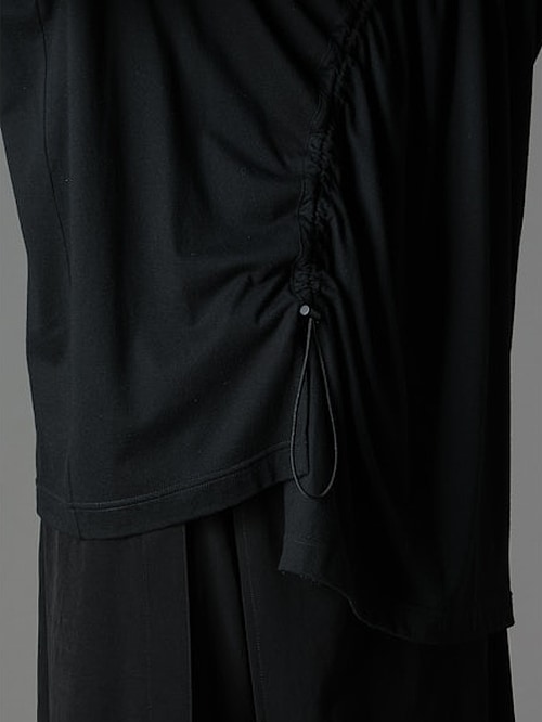 Ground Y�����饦��ɥ磻/C/MO JERSEY CURVED CRAWCORD LONG SLEEVED T-SHIRT/BLACK