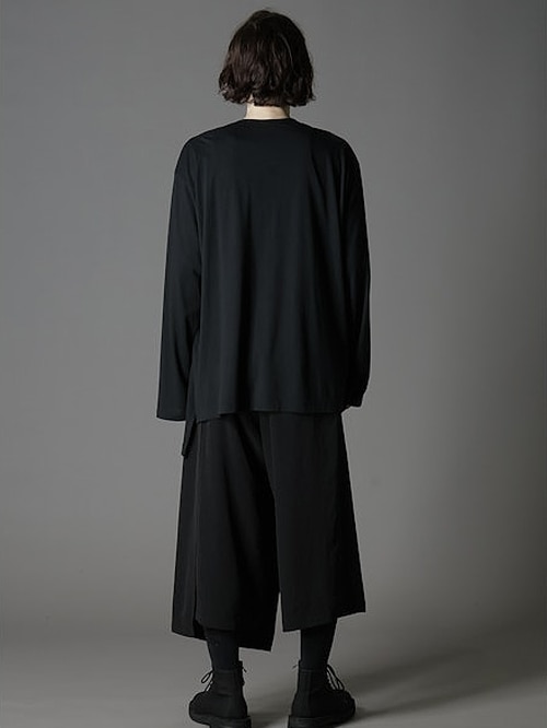 Ground Y�����饦��ɥ磻/C/MO JERSEY CURVED CRAWCORD LONG SLEEVED T-SHIRT/BLACK