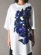 Ground Y�����饦��ɥ磻/JERSEY BLUE FLOWER+30-/COTTON JERSEY ROUND HEM JUMBO SHORT SLEEVED T/WHITE