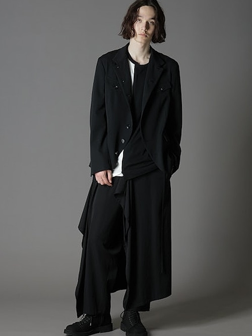 Ground Y�����饦��ɥ磻/W/GABARDINE STAND COLLAR JACKET MENS/BLACK