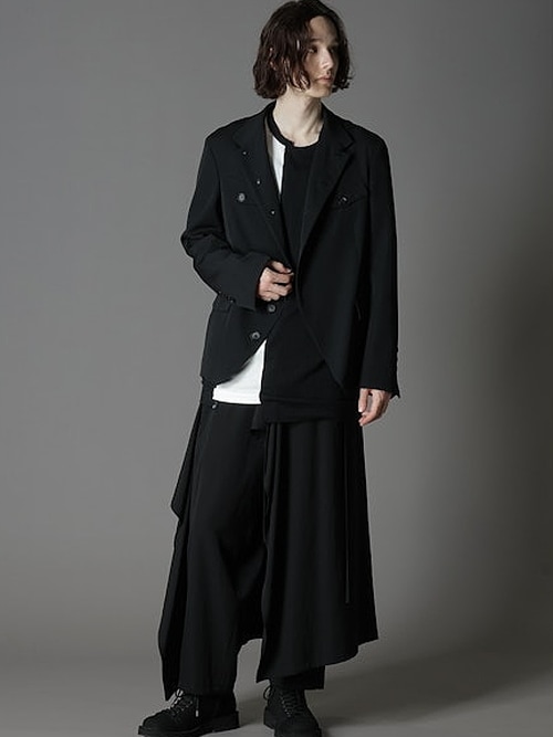 Ground Y�����饦��ɥ磻/W/GABARDINE STAND COLLAR JACKET MENS/BLACK