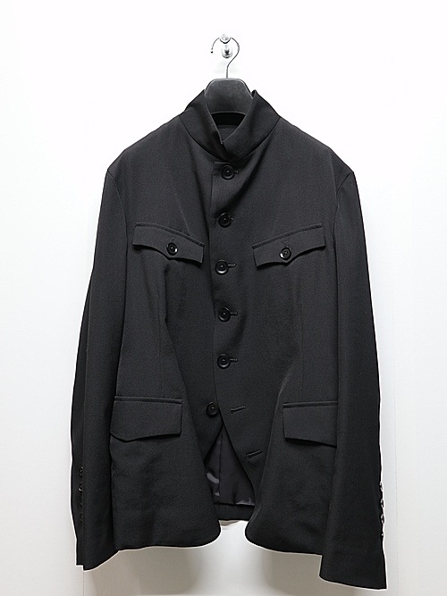 Ground Y�����饦��ɥ磻/W/GABARDINE STAND COLLAR JACKET MENS/BLACK