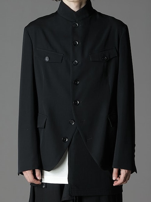 Ground Y�����饦��ɥ磻/W/GABARDINE STAND COLLAR JACKET MENS/BLACK