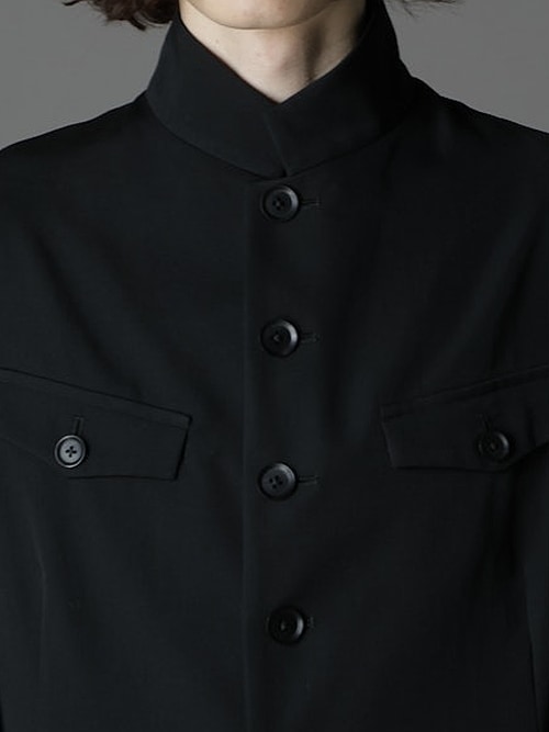 Ground Y�����饦��ɥ磻/W/GABARDINE STAND COLLAR JACKET MENS/BLACK