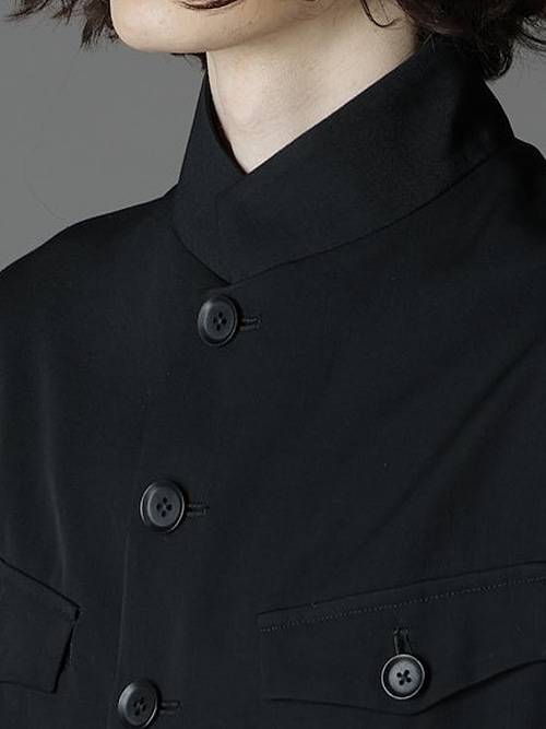Ground Y�����饦��ɥ磻/W/GABARDINE STAND COLLAR JACKET MENS/BLACK