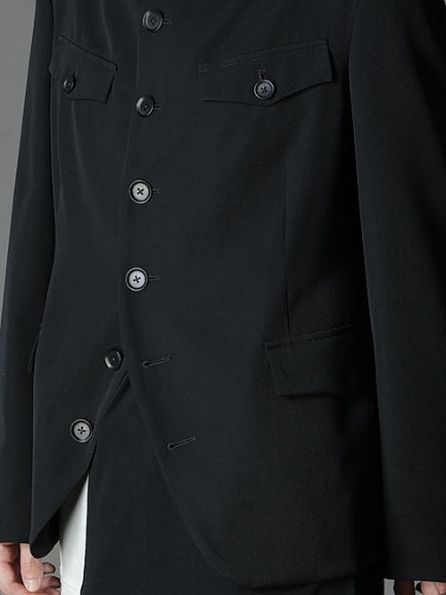 Ground Y�����饦��ɥ磻/W/GABARDINE STAND COLLAR JACKET MENS/BLACK