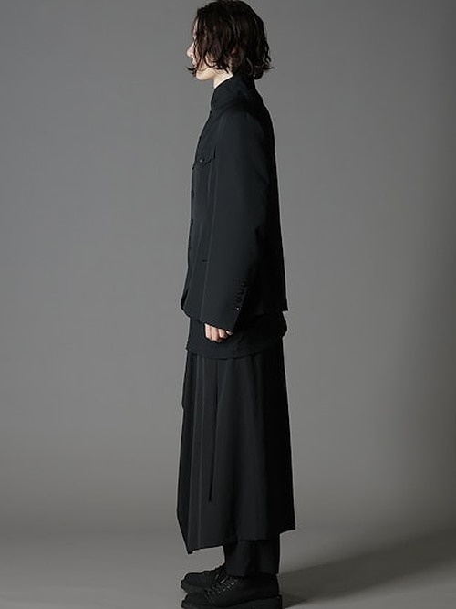 Ground Y�����饦��ɥ磻/W/GABARDINE STAND COLLAR JACKET MENS/BLACK