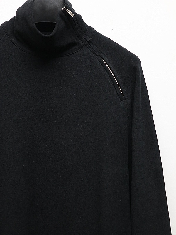 ATTACHMENT�������å�����/VI/PE SMOOTH ZIP-UP HIGHNECK L/S TEE/BLACK